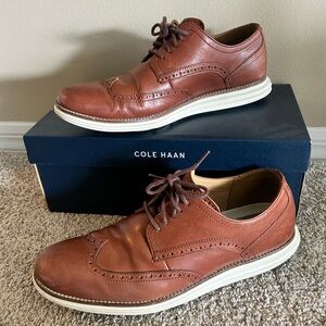 Cole Haan Men's Tan Leather Wingtip Derbys